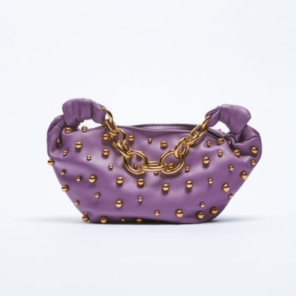 Zara Handbags - NWT. Zara Purple Mini Bag with Beads.